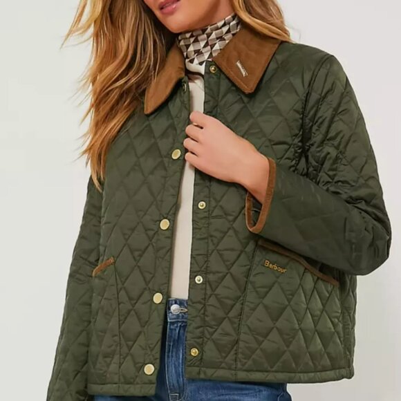 Olive ~ Barbour 30th Anniversary Cropped Liddesdale Jacket MSRP$330 British Chic - Picture 4 of 16